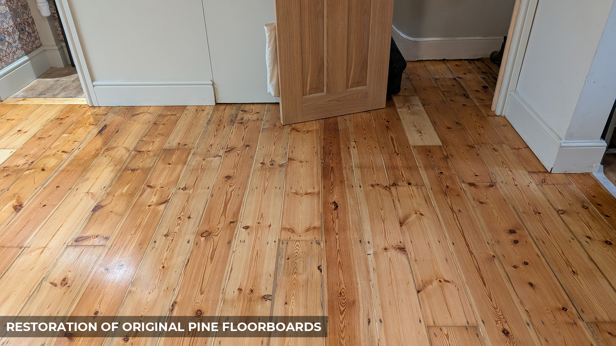 Pine Floorboard Sanding & Gap Filling in Battersea