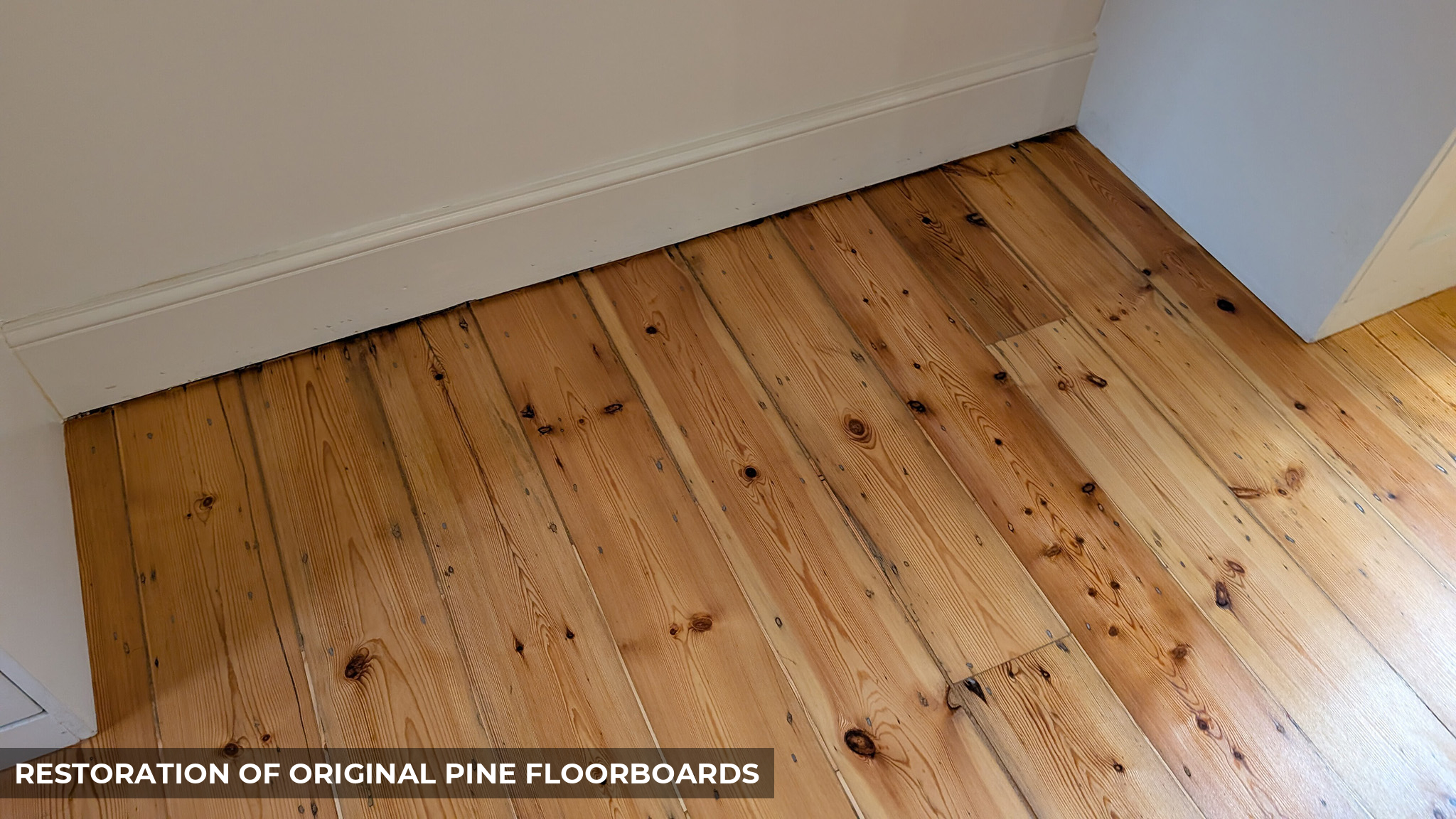 Pine Floorboard Sanding & Gap Filling in Battersea