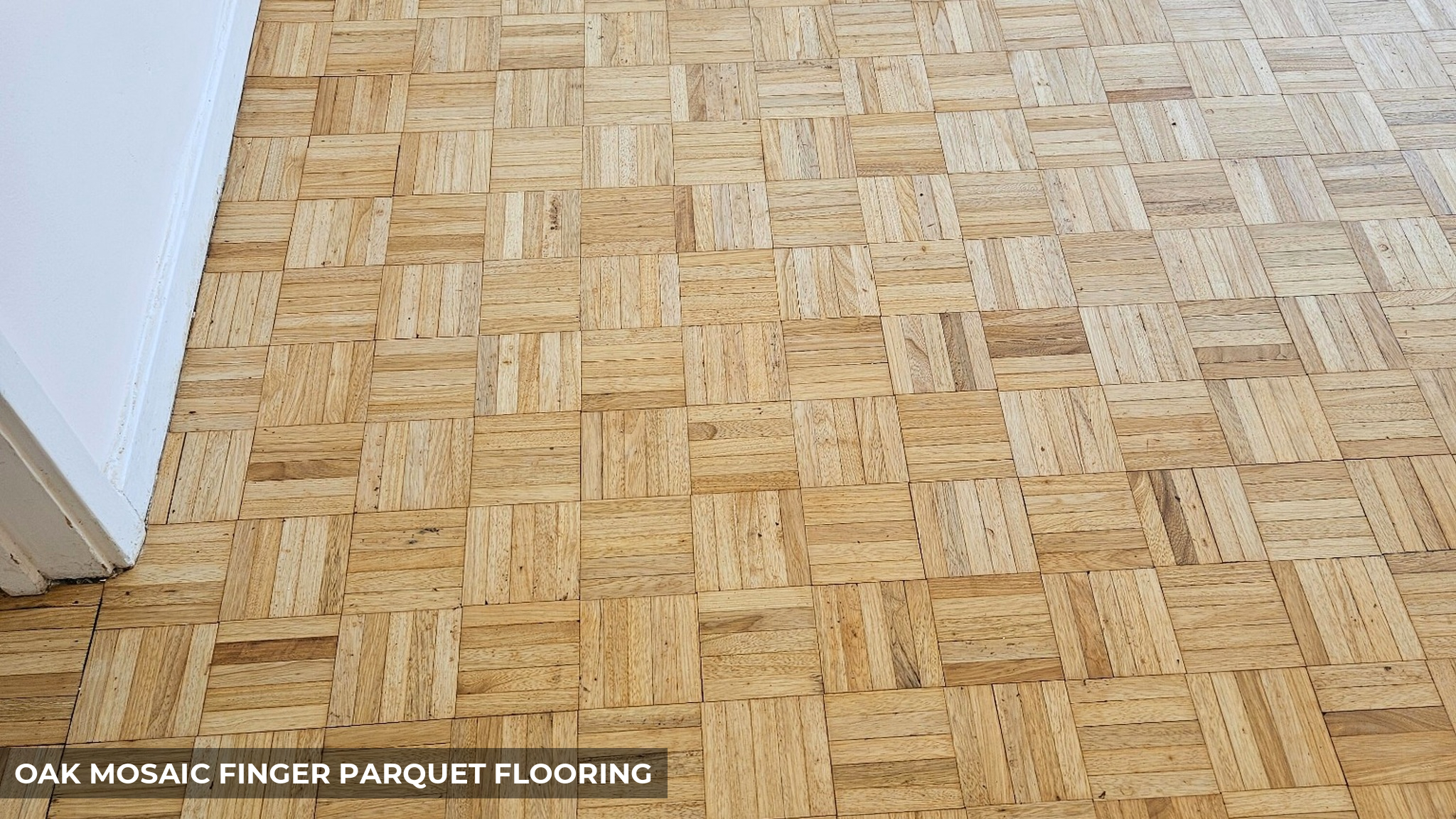 Oak Mosaic Fingers Parquet Flooring Restoration in Barnet